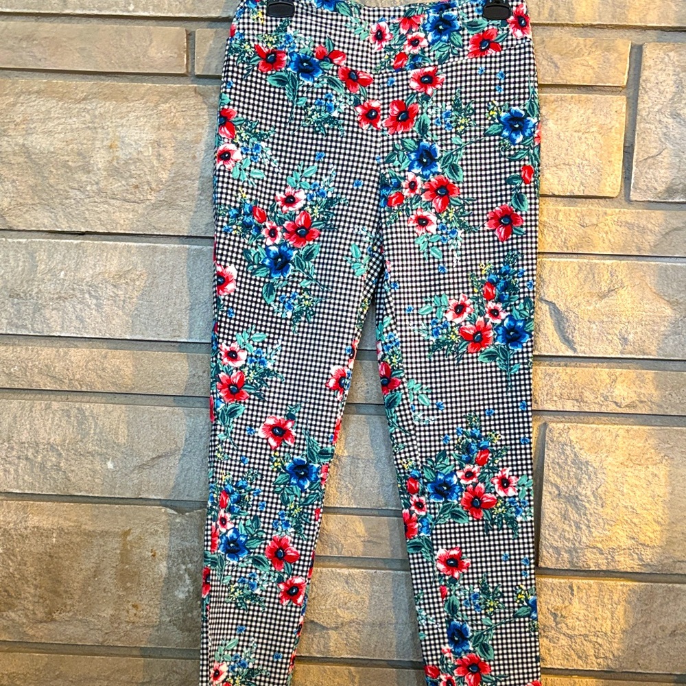 Jules & Leopold Leggings with Gingham Floral Pattern